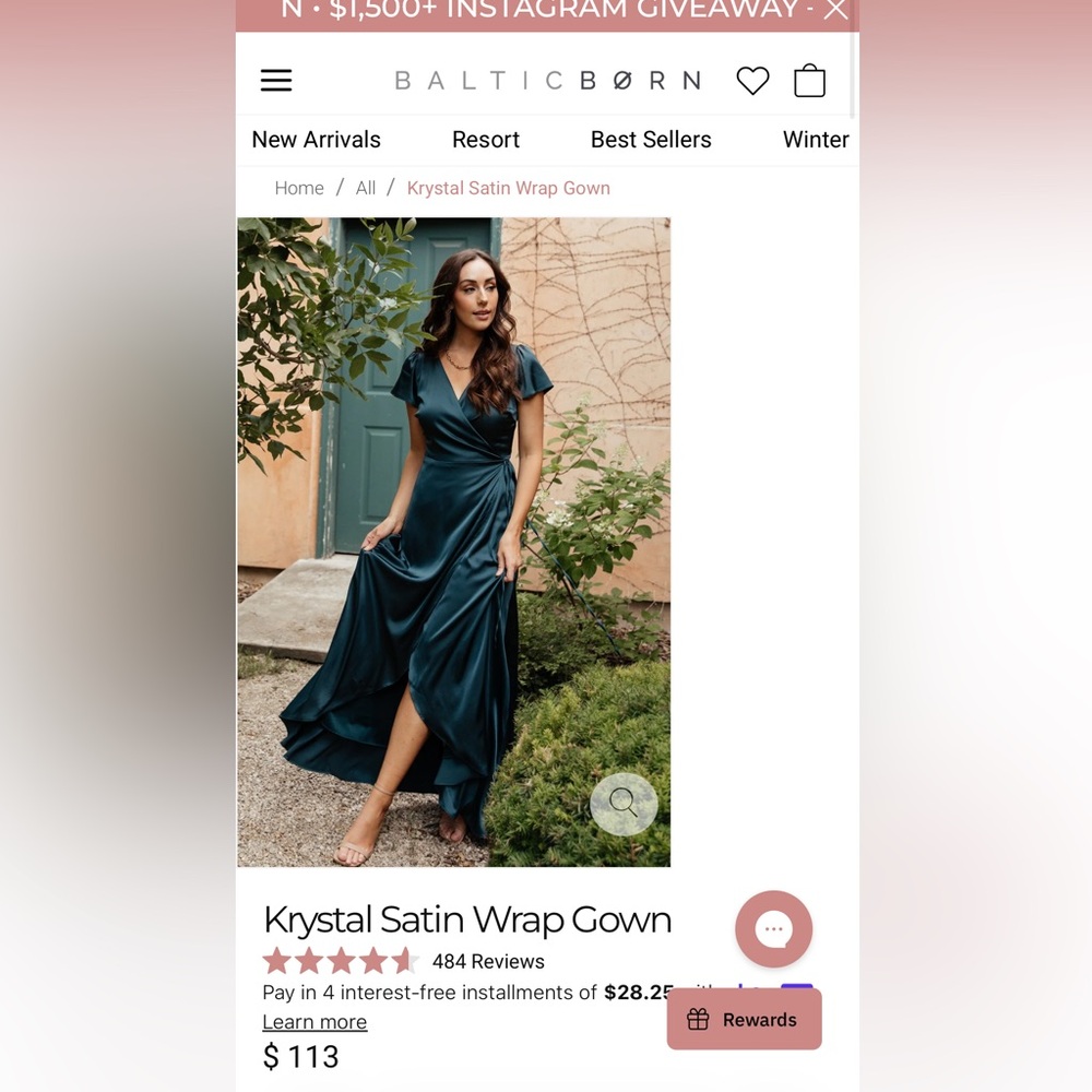 Baltic Born Satin Wrap Maxi in Deep Teal